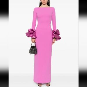 Solace London Fuchsia Long Sleeve Dress
